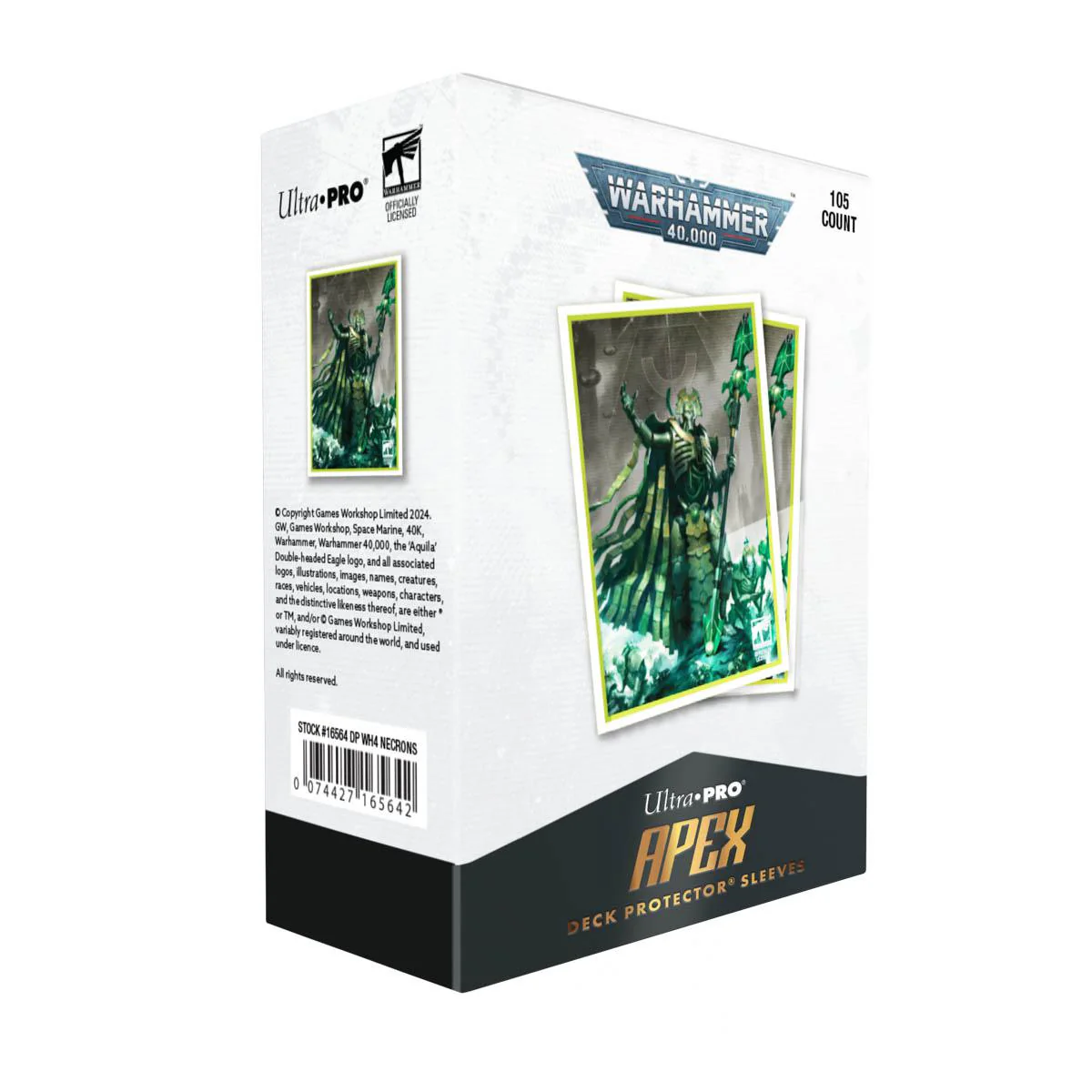 Ultra Pro APEX Deck Protector Sleeves - Standard Size - 105ct - Warhammer 40K - Necron Codex