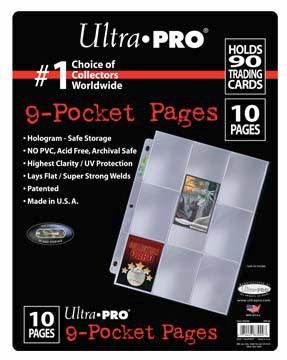 Ultra Pro Binder Pages - 9-Pocket - 10ct