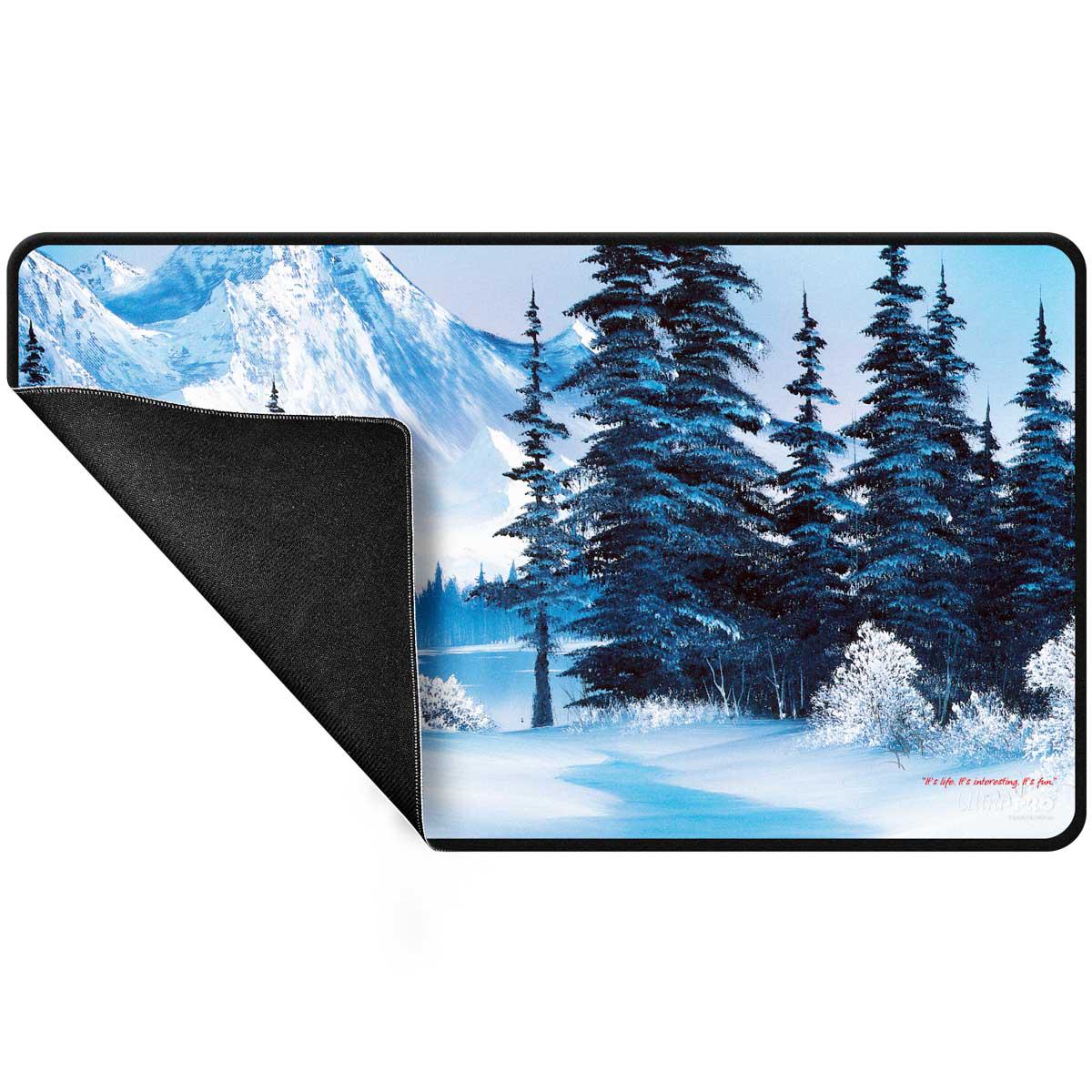 Ultra Pro Black Stitched Playmat - Bob Ross Winter Paradise - Image 2