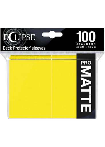 Ultra Pro Eclipse Matte Deck Protector Sleeves - Standard Size - 100ct - Lemon Yellow - Image 2