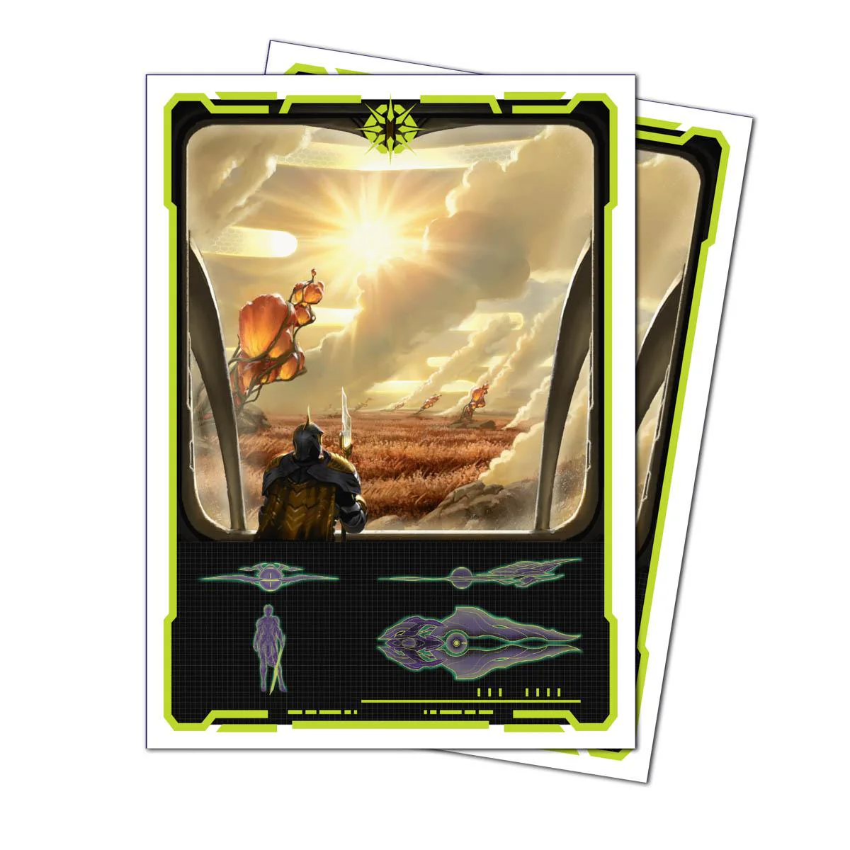 Ultra Pro MTG Apex Deck Protector Sleeves - Standard Size - 105ct - Edge of Eternities - Adagia, Windswept Bastion - Image 2