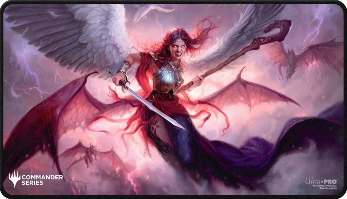 Ultra Pro MTG Black Stitched Playmat - Commander Series - Three Color Wedge - Kaalia of the Vast