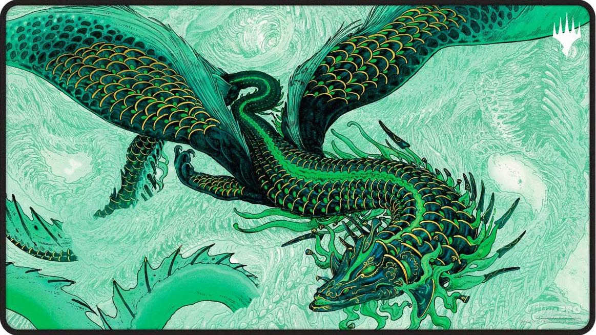 Ultra Pro MTG Black Stitched Playmat - Tarkir: Dragonstorm - Teval, Arbiter of Virtue