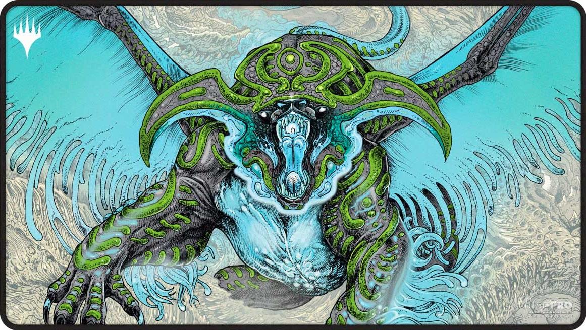 Ultra Pro MTG Black Stitched Playmat - Tarkir: Dragonstorm - Ureni, the Song Unending