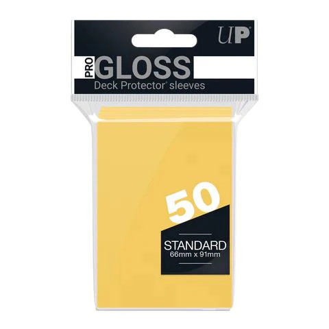 Ultra Pro Pro-Gloss Deck Protector Sleeves - Standard Size - 50ct - Yellow