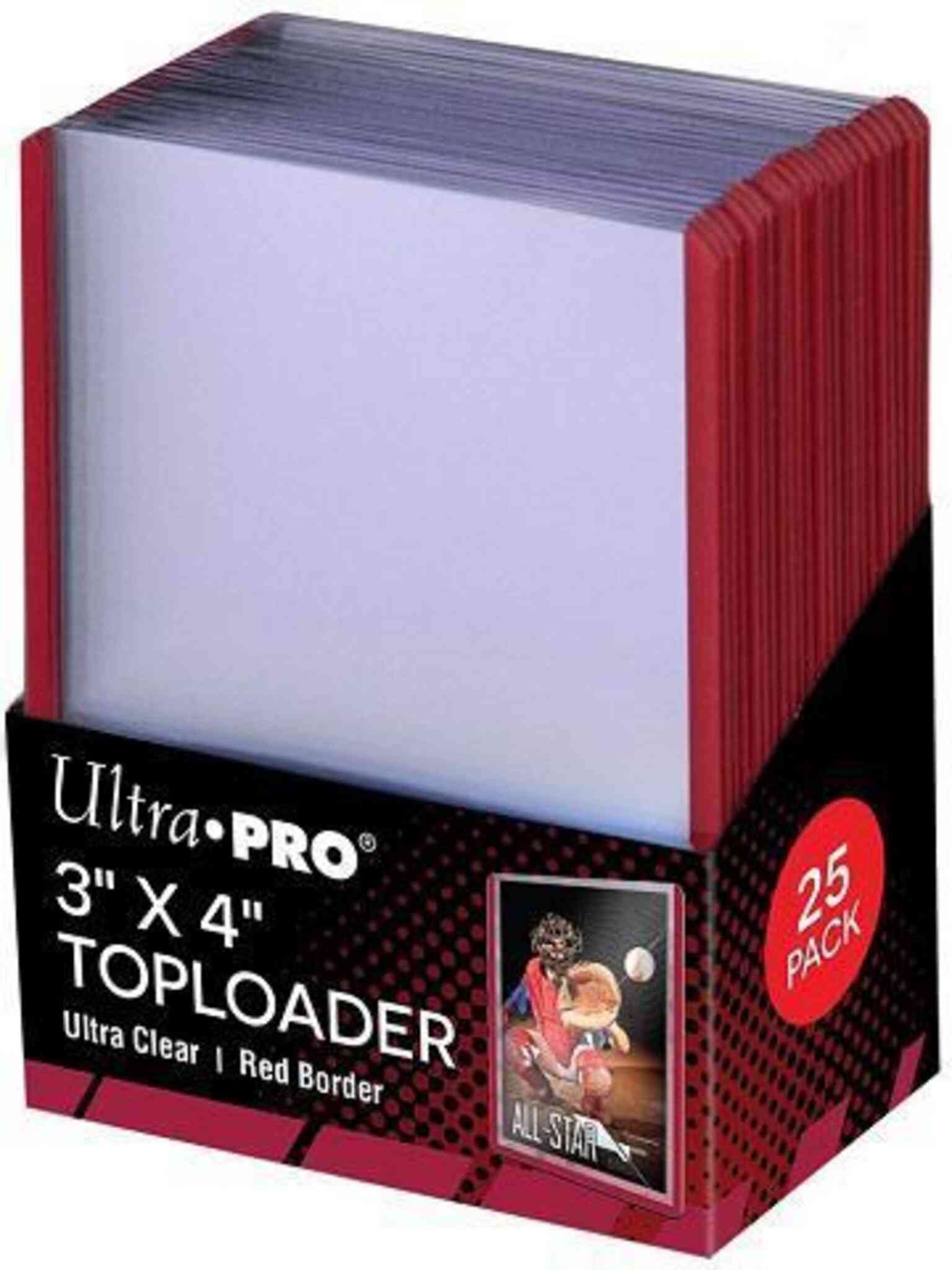 Ultra Pro Toploaders - 35pt - 25ct - Red Border