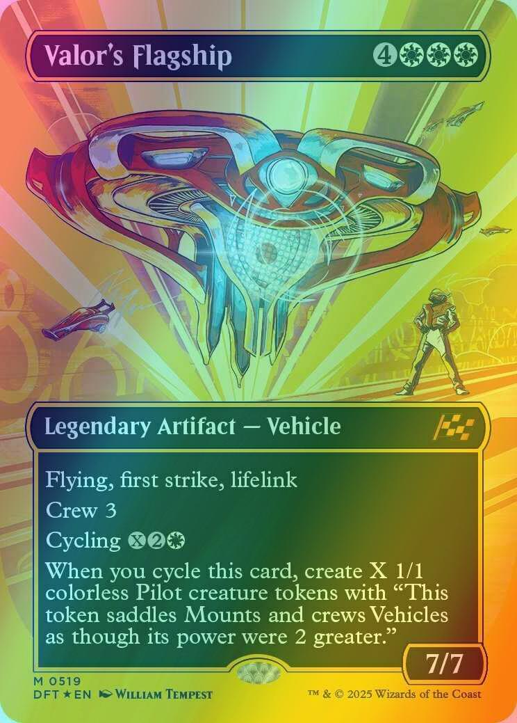 Valor's Flagship [519] [Borderless] [Revved Up] [Aetherdrift] [First-place Foil]