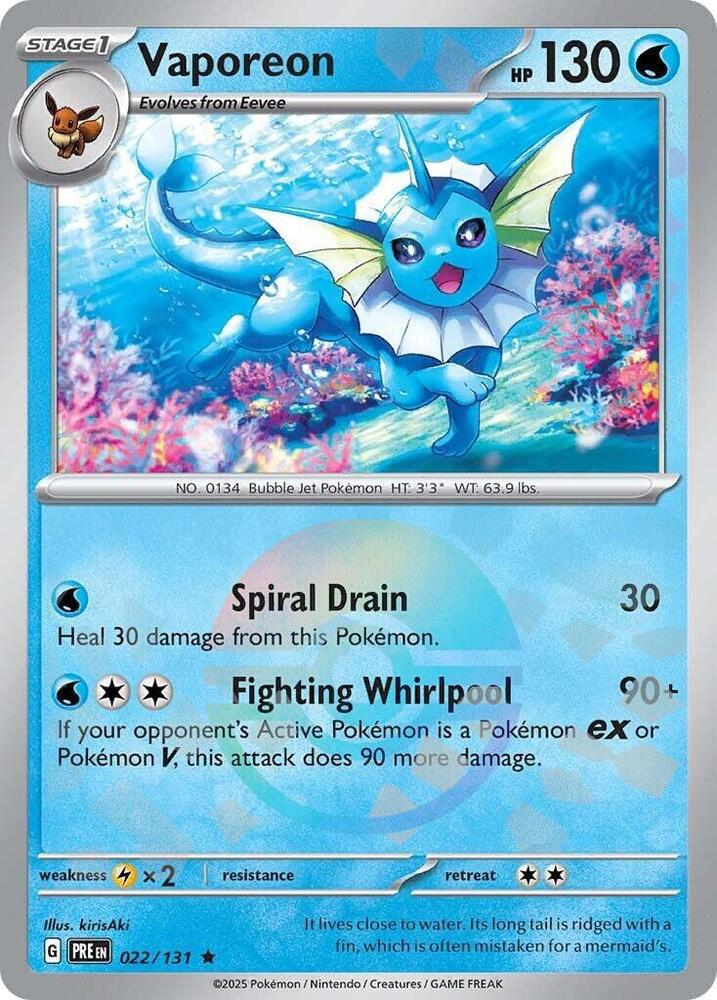 Vaporeon - Poké Ball Pattern - 022/131 - Rare [sv085-022] [Reverse Holo]
