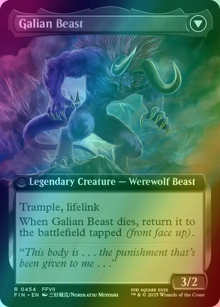 Vincent Valentine // Galian Beast [454] [Extended Art] [FINAL FANTASY] [Foil] - Image 2