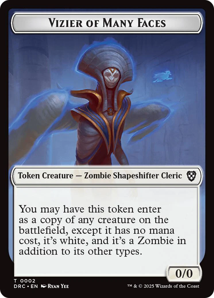 Vizier of Many Faces Token (02) // Zombie Token (03) [Aetherdrift: Commander: Tokens] [Non-Foil]