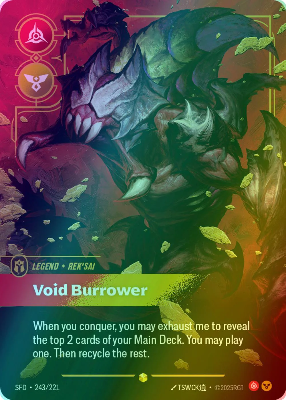 Void Burrower (Rek'sai) (Overnumbered) - 243/221 [Spiritforged] [Foil]