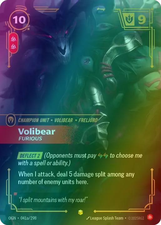 Volibear - Furious (Alternate Art) - 041a/298 [Origins] [Foil]