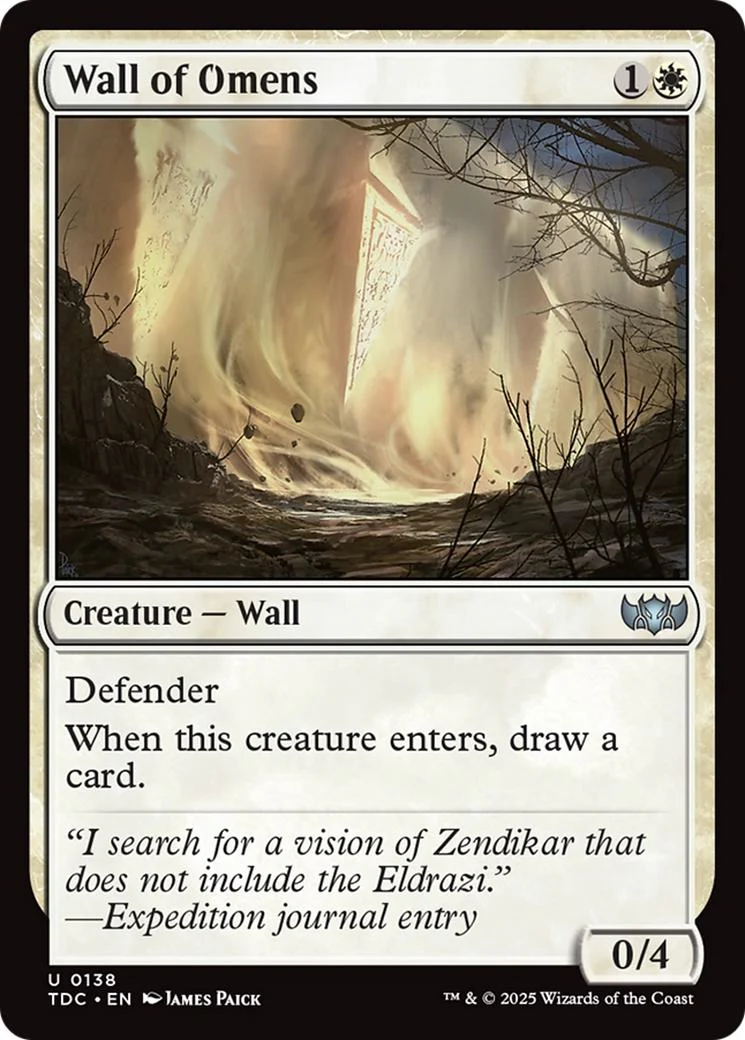 Wall of Omens [138] [Tarkir: Dragonstorm: Commander] [Non-Foil]