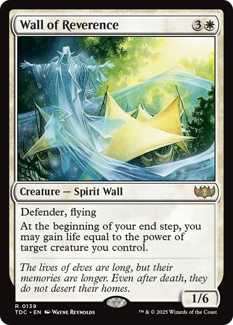 Wall of Reverence [139] [Tarkir: Dragonstorm: Commander] [Non-Foil]