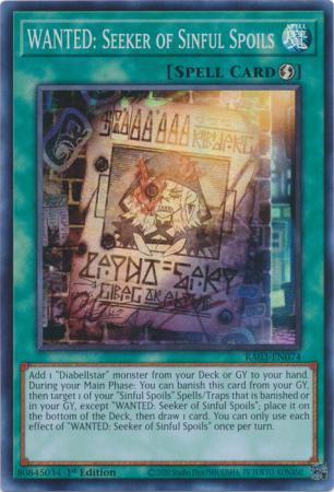 WANTED: Seeker of Sinful Spoils - RA03-EN074 - Super Rare - 1st Edition