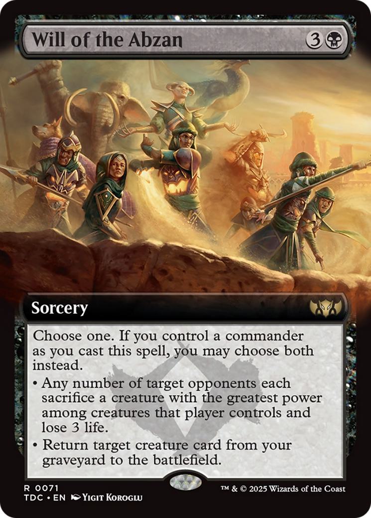 Will of the Abzan [71] [Extended Art] [Tarkir: Dragonstorm: Commander] [Non-Foil]