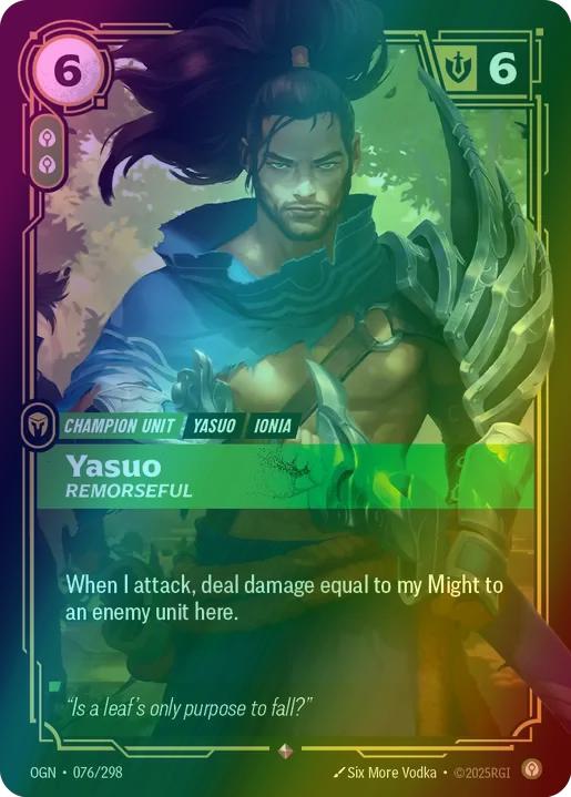 Yasuo - Remorseful - 076/298 [Origins] [Foil]