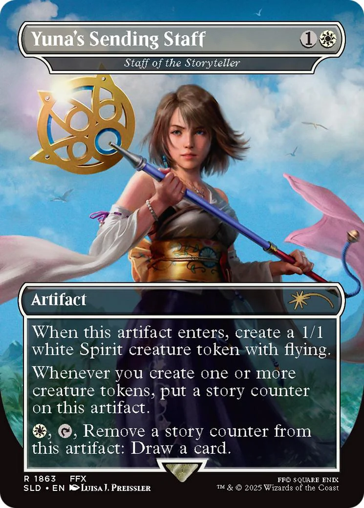 Yuna's Sending Staff - Staff of the Storyteller [1863] [Borderless] [FINAL FANTASY: Weapons] [Secret Lair Drop] [Non-Foil]