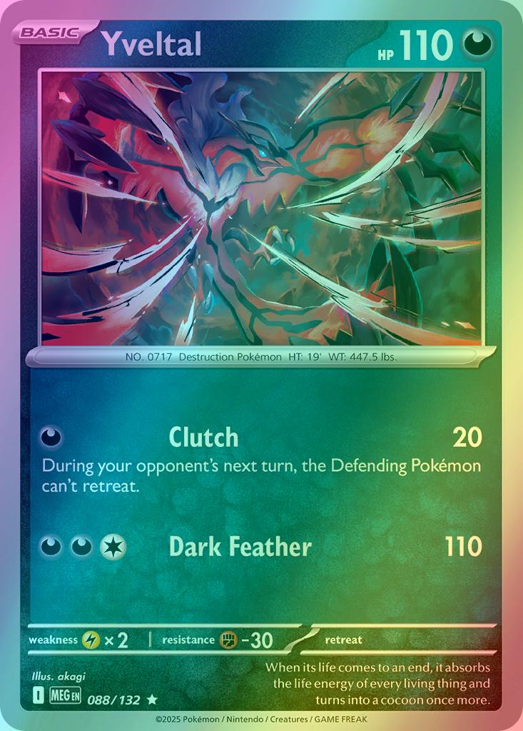 Yveltal - 088/132 - Rare [me01-088] [Reverse Holo]