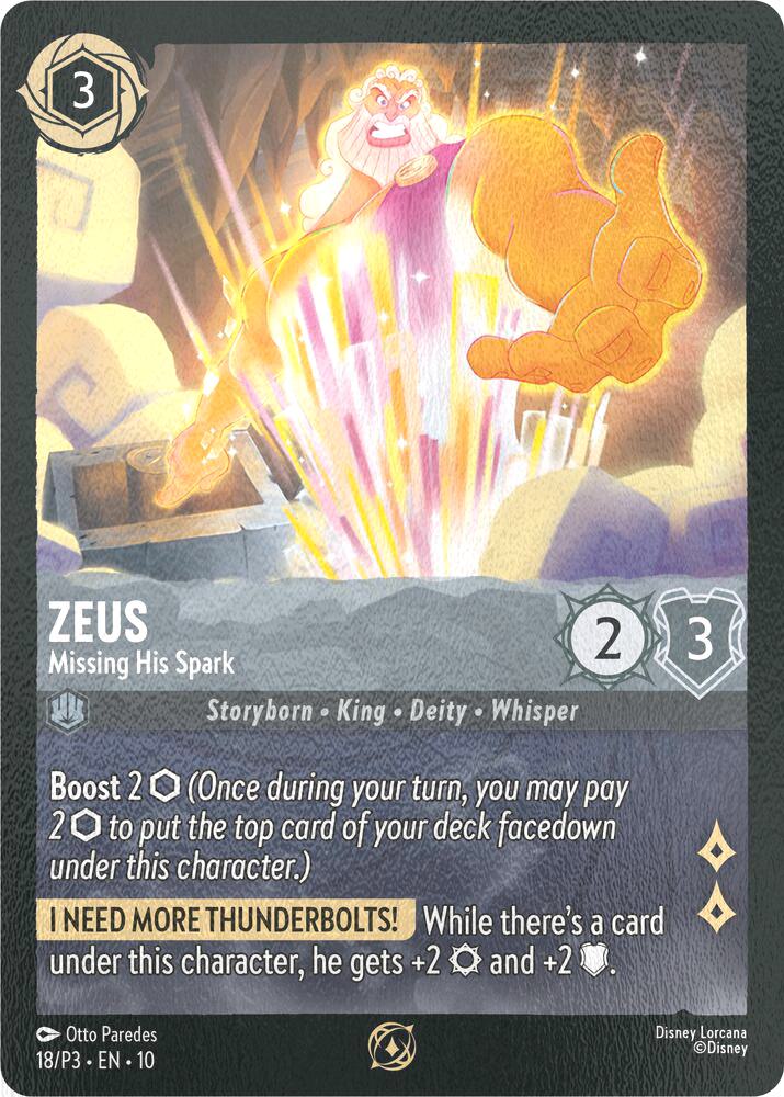 Zeus - Missing His Spark - 18/P3 [Disney Lorcana Promo Cards] [Cold Foil]