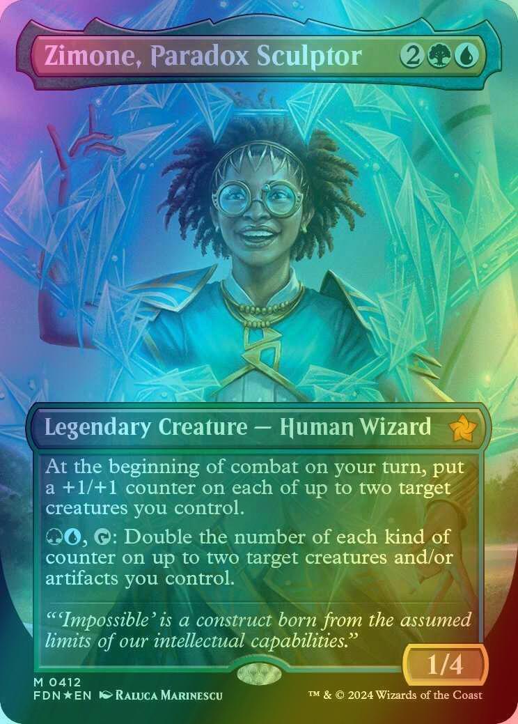 Zimone, Paradox Sculptor [412] [Borderless] [Foundations] [Mana Foil]