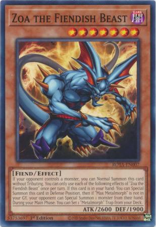 Zoa the Fiendish Beast - ROTA-EN007 - Common - 1st Edition